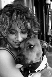 Erika with a dog