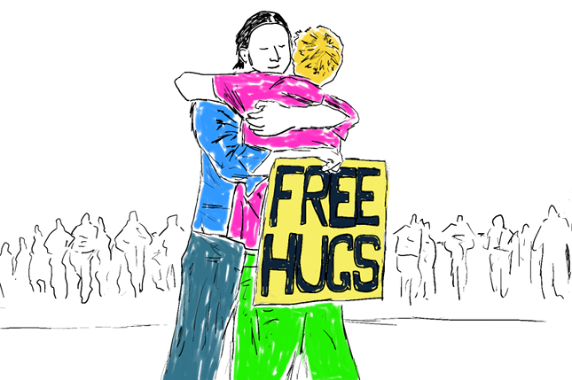Free hugs interview