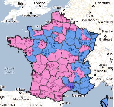 The Monday Map: French election 2012, 1st round